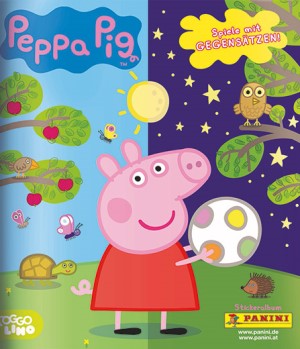 Panini Peppa Pig Wutz 2021 Spiele mit Gegensätzen Sticker Display Album Tüten